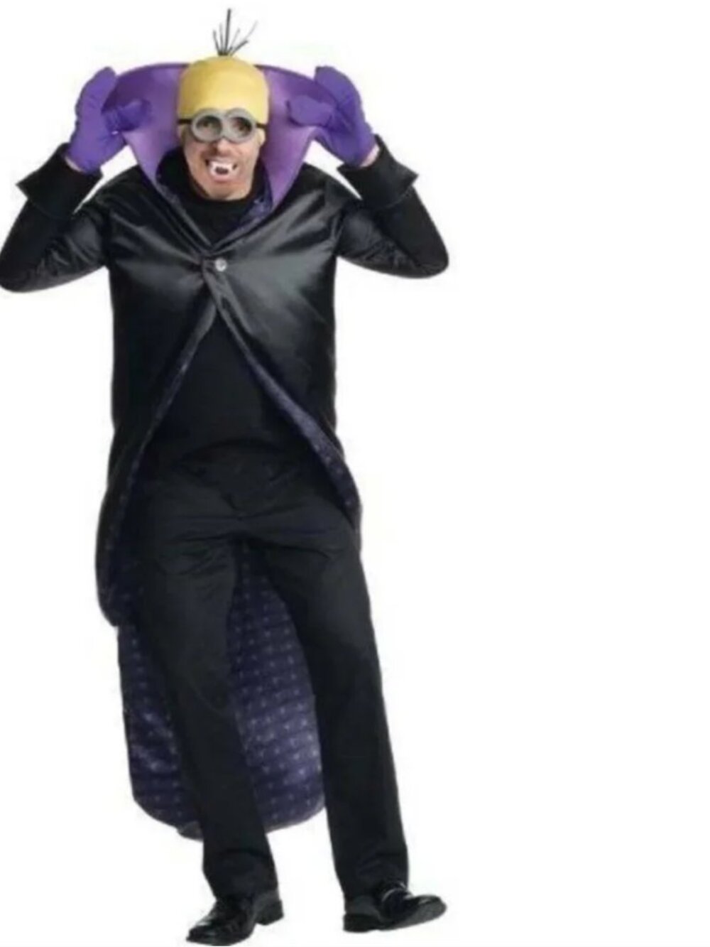 Minion Dracula Halloween Costume Despicable Me 6 Pc Cape Goggles Teeth Mens OS